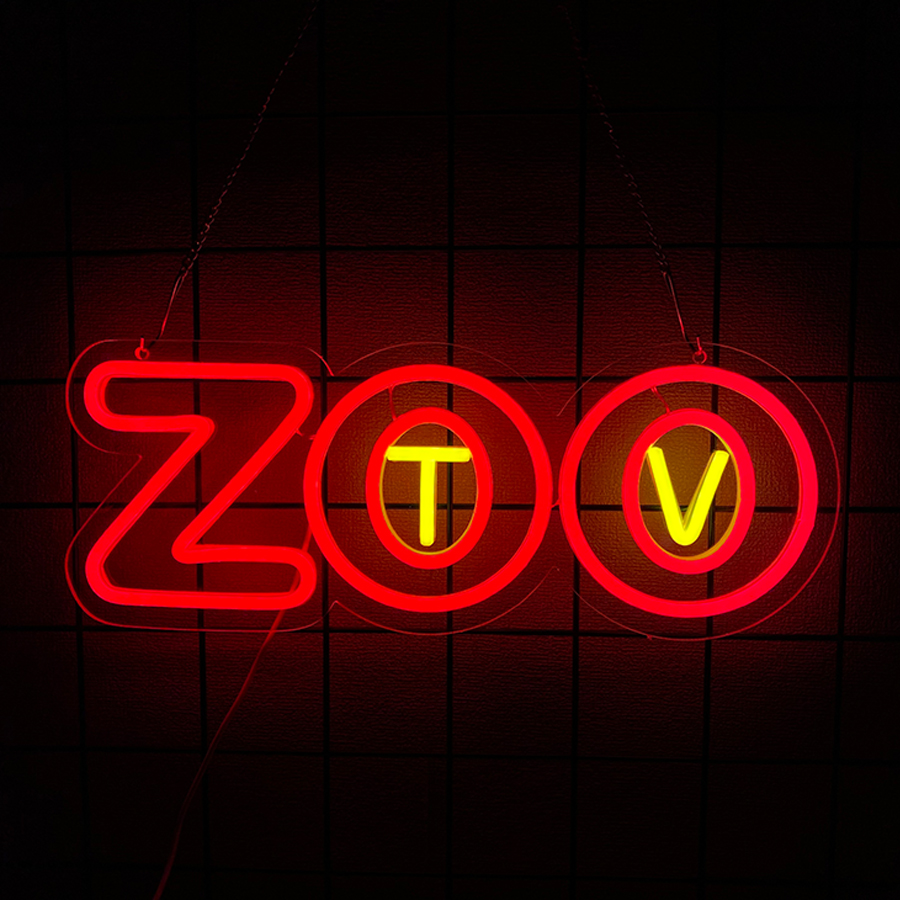 Zoo Party Games - Enseigne néon Zoo Tv, décoration murale